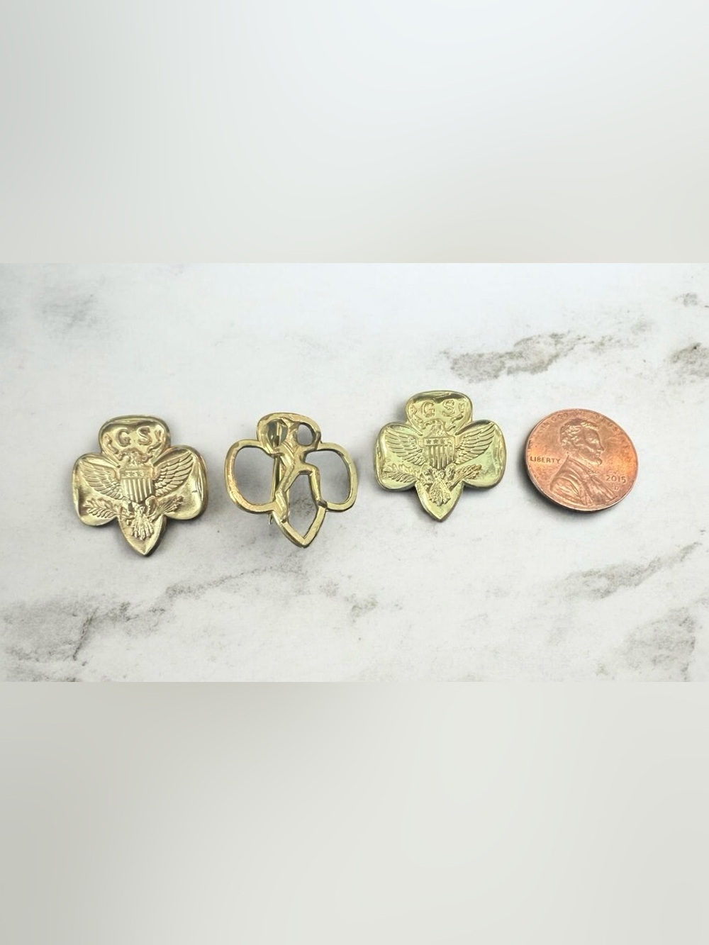 3 Vintage 1960 Girl Scout & Brownie
Sprite Pins